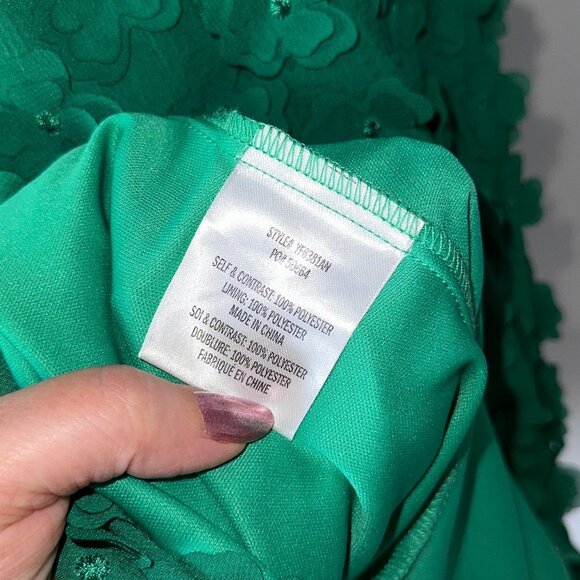 Eva Franco Anthropologie Hanya Textured Dress Green Floral Womens size 0 - Picture 5 of 6